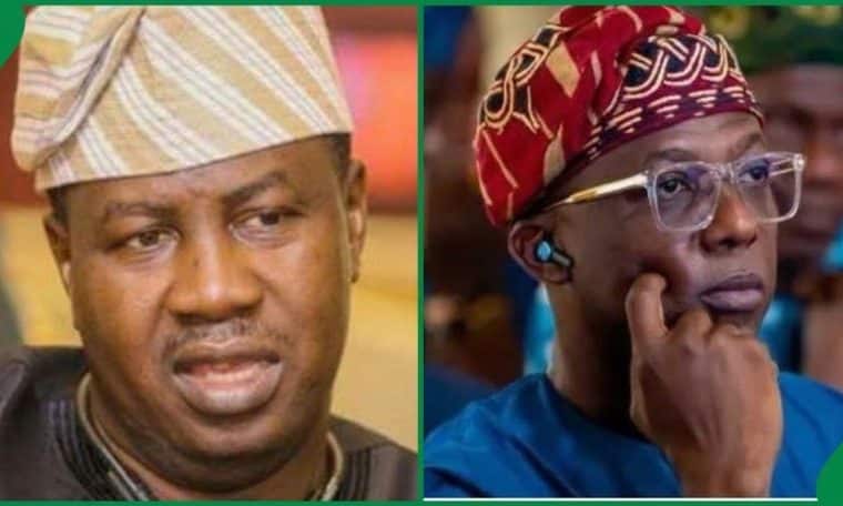 Lagos State Deputy Governorship Candidate of the ADC, Gbadamosi Babatunde and Lagos State Commissioner for the Environment and Water Resources, Tokunbo Wahab