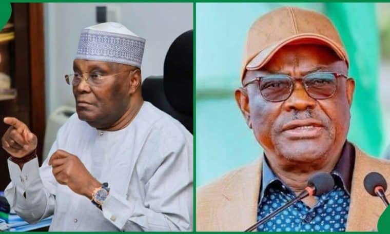 Presidential Candidate of the ADC, Atiku Abubakar and Minister of the FCT, Nyesom Wike