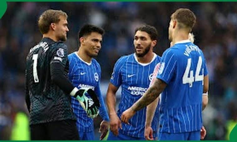 Brighton players after humiliating Crystal Palace in the Premier League Matchday 7