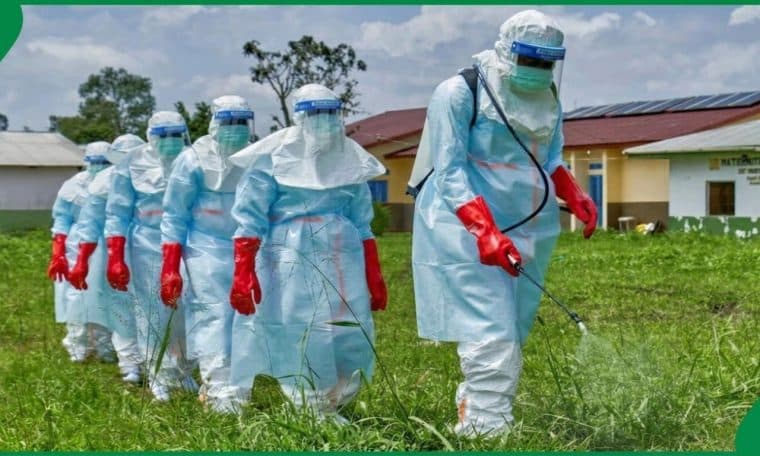 Health workers in Ebola Kits