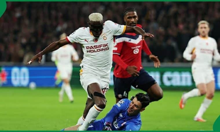Victor Osimhen in action against Lille on Wednesday, October 21.