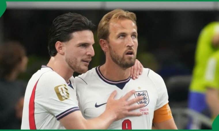Declan Rice and Harry Kane