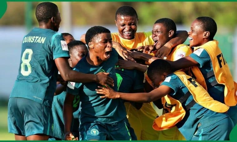 The Flamingos of Nigeria celebrate their win over North Korea