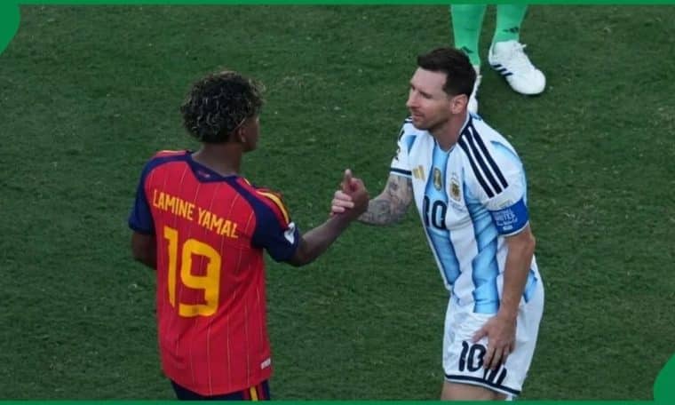 File photo of Lamine Yamal and Lionel Messi