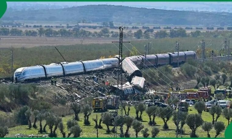 The site of the train crash in Spain’s Toledo province.