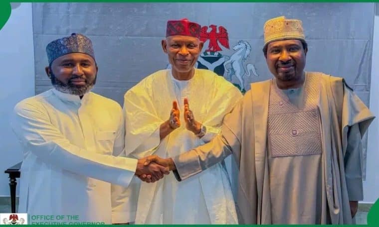 The Chairman of the House of Representatives Committee on Appropriations, Abubakar Kabir Bichi - Kano Governor Abba Yusuf and Deputy Senate President Jibrin Barau