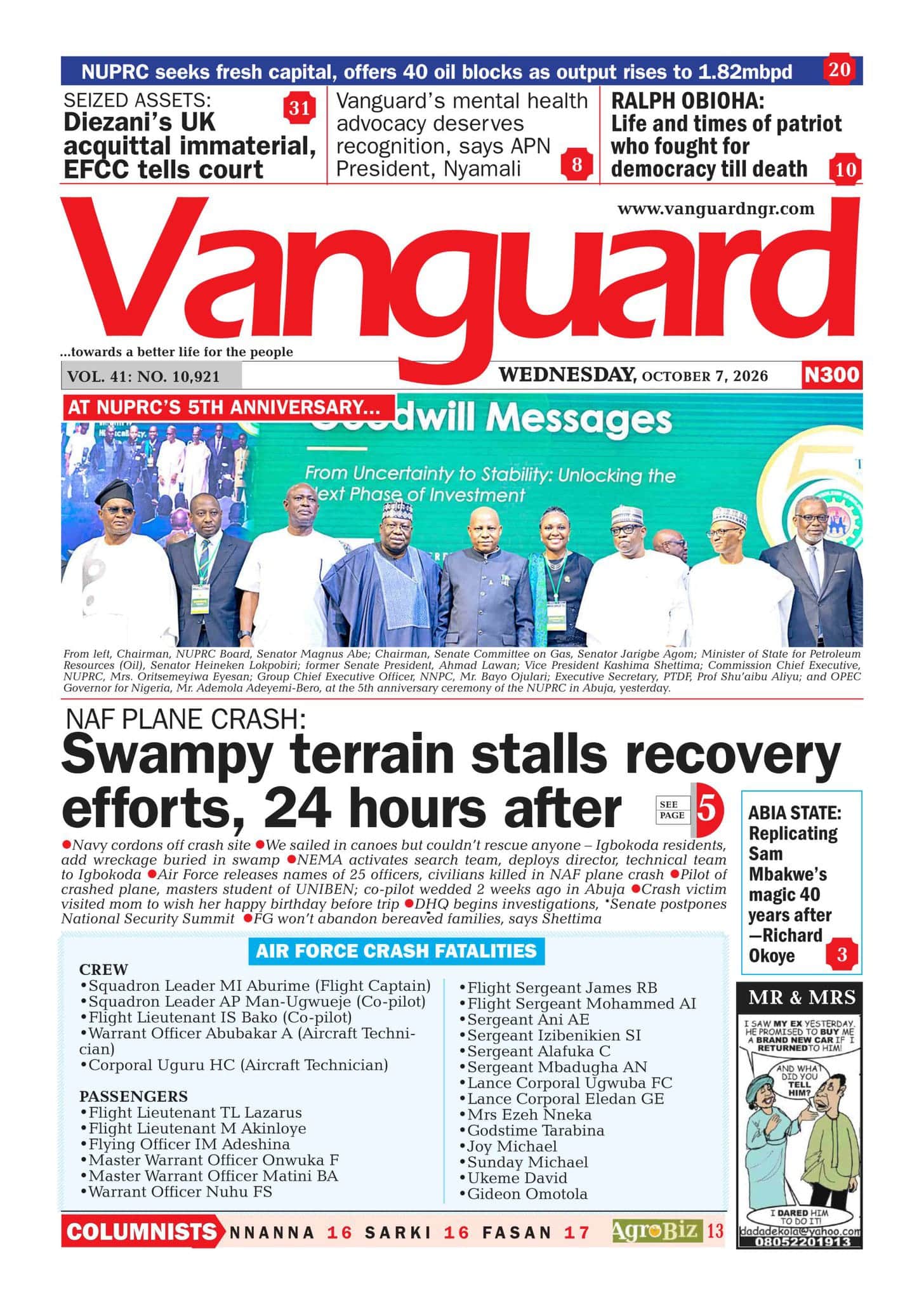 NAF Plane Crash, Wike Meets Fubara, Others | Nigerian Newspapers Daily Front Pages Review