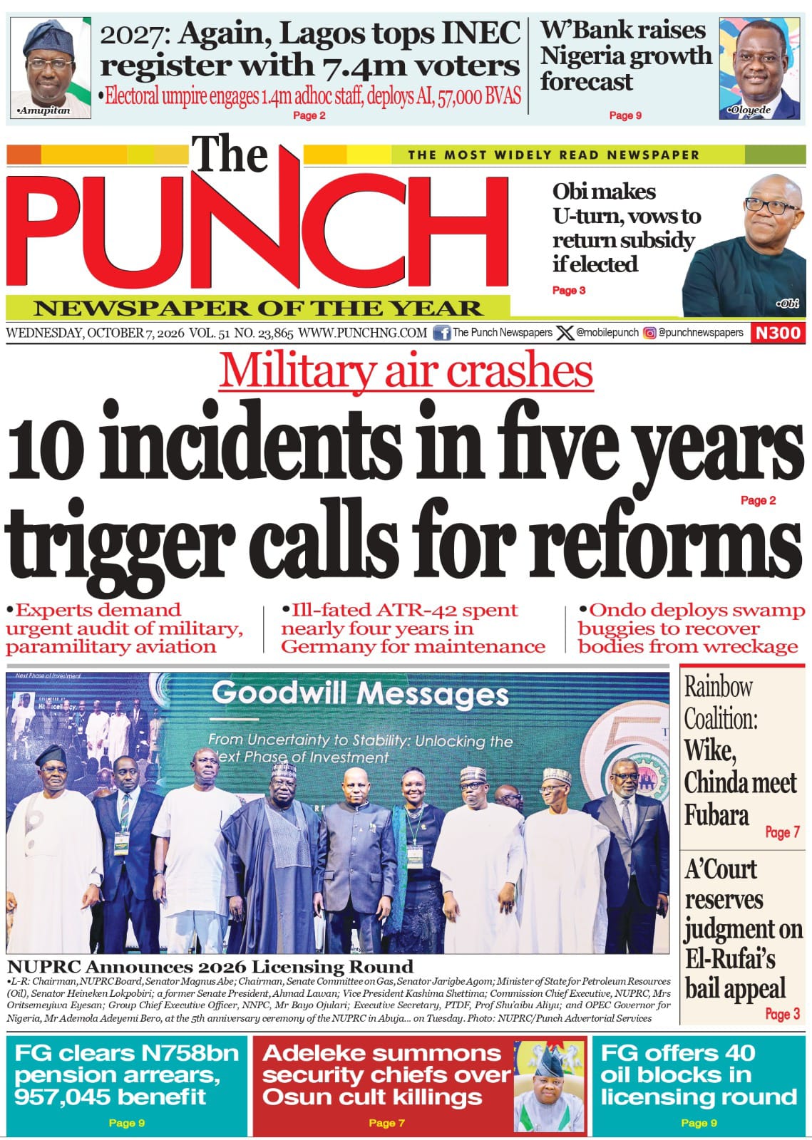 NAF Plane Crash, Wike Meets Fubara, Others | Nigerian Newspapers Daily Front Pages Review