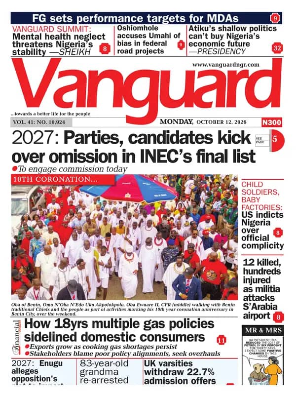INEC List, Candidates Kick, Energy Cost, Others | Nigerian Newspapers Daily Front Pages Review