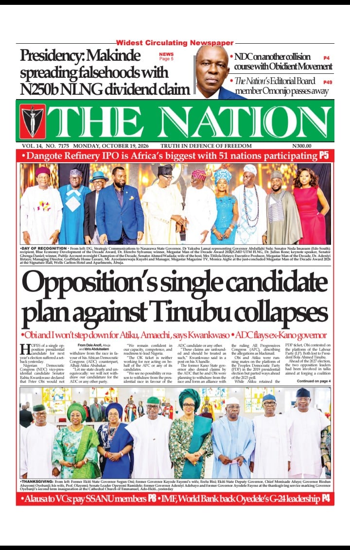 Single Candidate Collapses, Rising Rents, Others | Nigerian Newspapers Daily Front Pages Review
