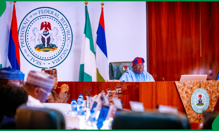 President Bola Tinubu attends FEC meeting (File)