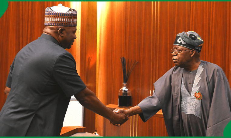 L-R: Minister of Defence, Christopher Musa and President Bola Tinubu