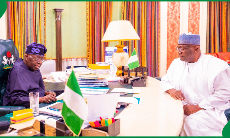 L-R: President Bola Tinubu and Governor Abdulrahman Abdulrazaq of Kwara State